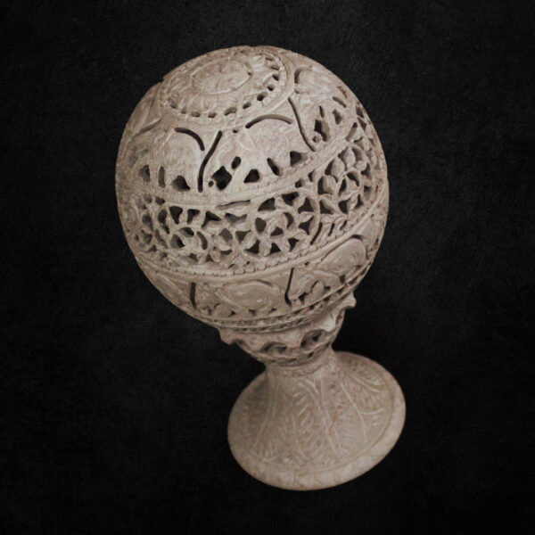 Varanasi Soft Stone Jali Cut Candle Light Ball (5 Inches) | GI-Tagged Handcrafted Indian Art - Image 3