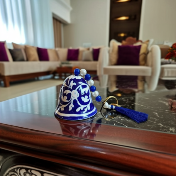 Blue pottery bell 2