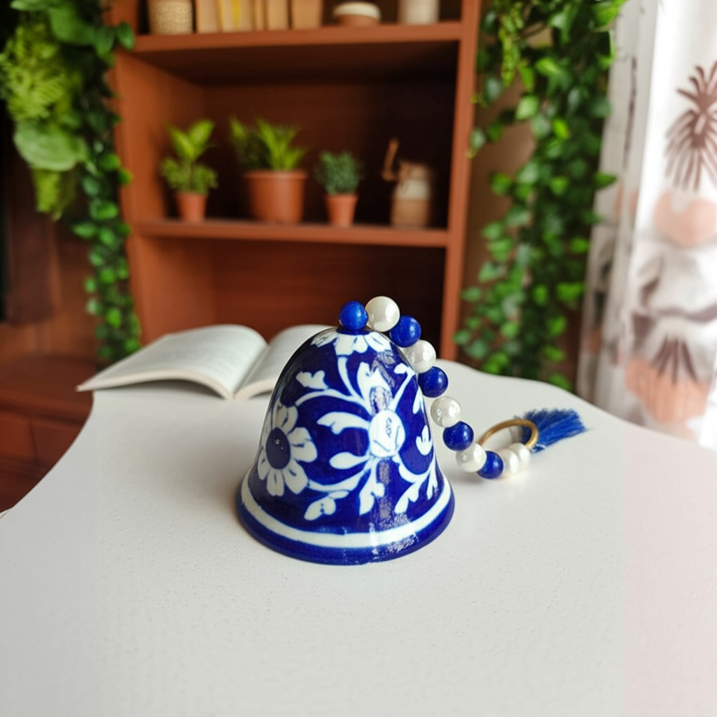 Blue pottery bell