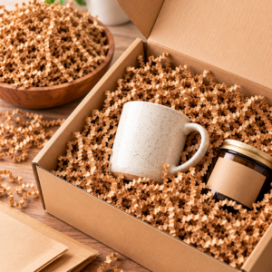 Crinkle paper filler in a gift box