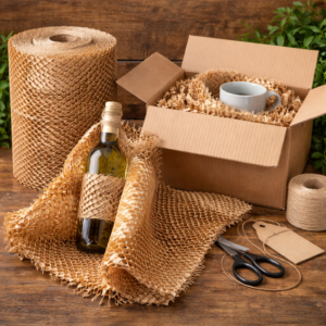 Honeycomb paper mat for protective packaging