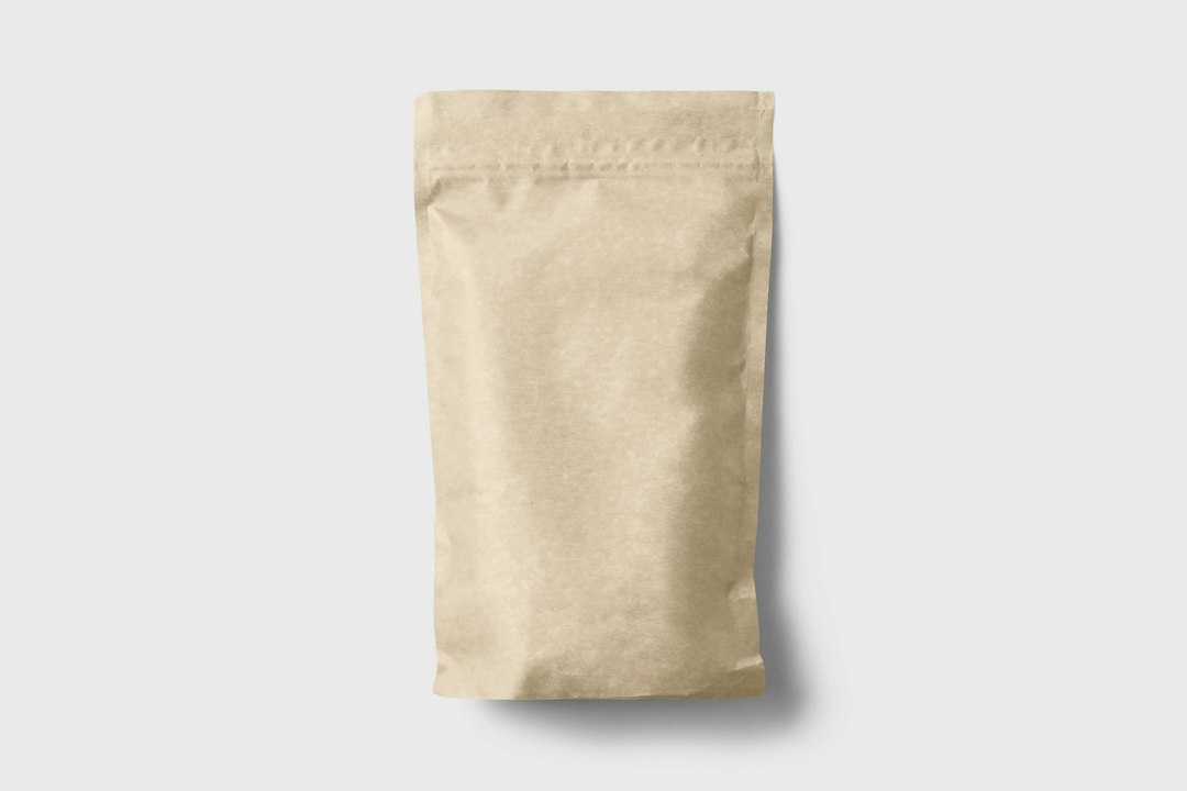 Kraft paper pouch packaging shown on a clean background